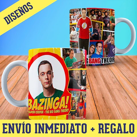 Diseños Plantillas Tazas The Big Bang Theory Sublimación M3
