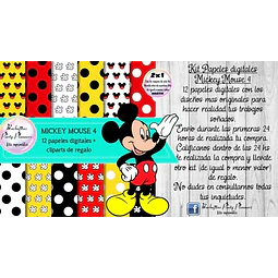 Papeles Fondos Digitales Mickey Mouse 4 Kit Imprimible