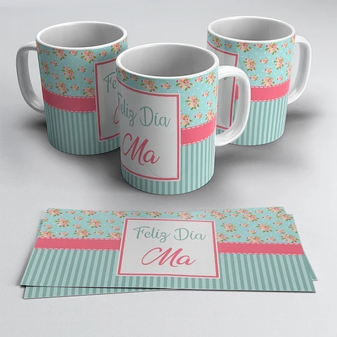 Plantillas Sublimación Tazas Set De Mate - Día De La Madre