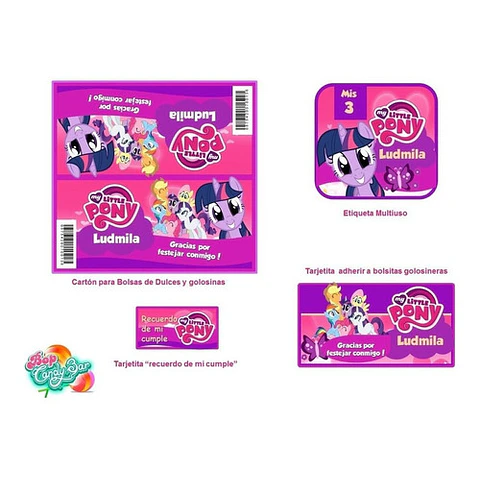 Kit Imprimible Candy Bar My Little Pony El Mas Completo