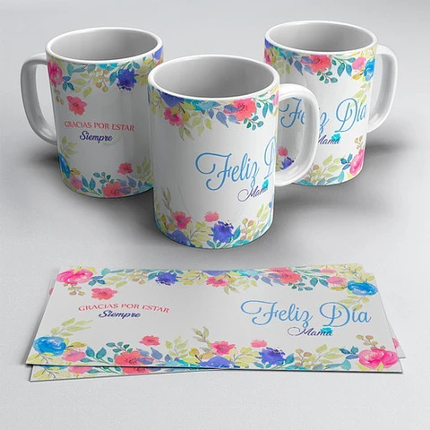 Plantillas Sublimación Tazas Set De Mate - Día De La Madre