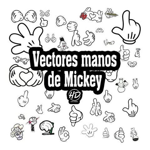 Pack De Vectores Manos De Mickey Mouse