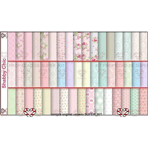 Kit Imprimible Shabby Chic Pack De Fondos
