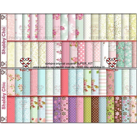 Kit Imprimible Shabby Chic Pack De Fondos