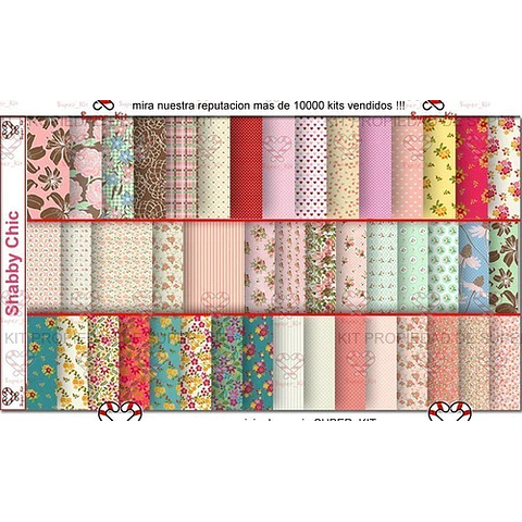 Kit Imprimible Shabby Chic Pack De Fondos
