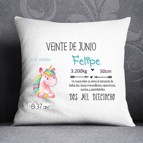 Plantillas Sublimación Almohadón Bebé Unicornios / Edit Ppt