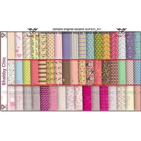 Kit Imprimible Shabby Chic Pack De Fondos