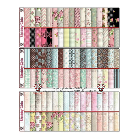 Kit Imprimible Shabby Chic Pack De Fondos