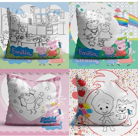 Plantillas Almohadones Tazas Colorear Dia Del Niño Infantil