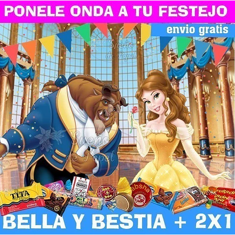 Kit Imprimible La Bella Y La Bestia Editable