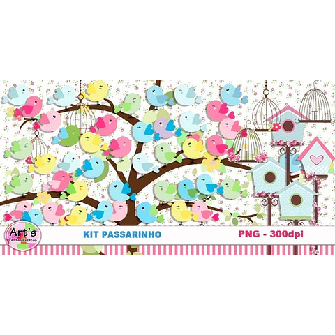Papeles Y Cliparts Png Digitales Pajaritos Kit Imprimible