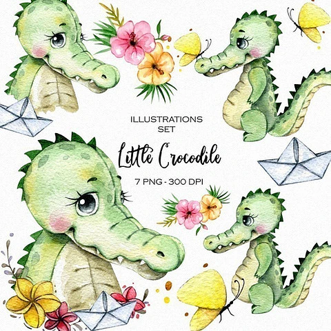 Cliparts Imagenes Png Cocodrilos Acuarela Is22