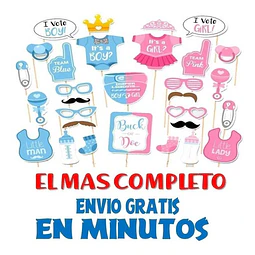Kit Imprimible Photo Props Baby Shower El Mas Completo