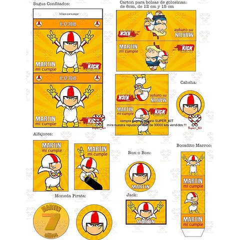 Kit Imprimible Kick Buttowski Editable