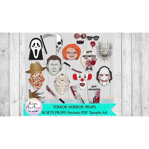 Terror It Chucky Photo Booth Props X 16 Formato Pdf A4