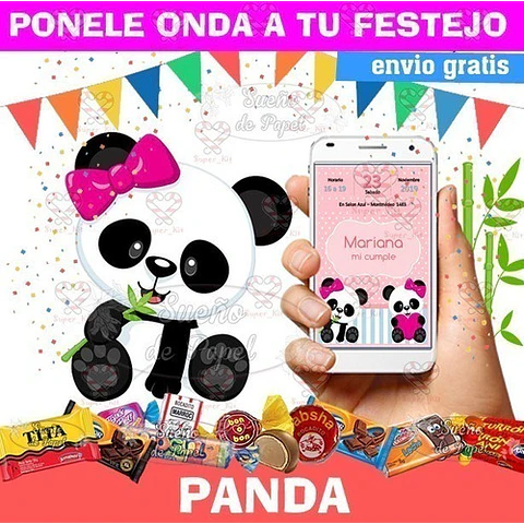Kit Imprimible Osito Panda Editable