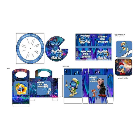 Kit Imprimible Candy Bar Los Pitufos El Mas Completo