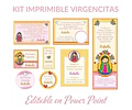 Kit Imprimible Virgencitas Porfis Comunión Bautismo Editable