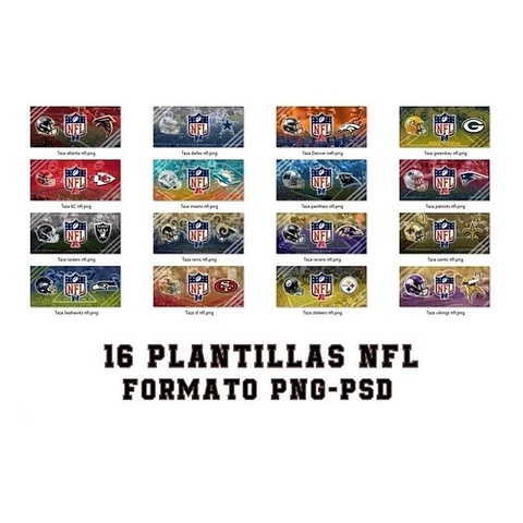 Plantillas Sublimación Tazas - Nfl Fútbol Americano