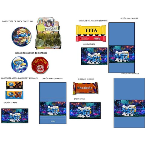 Kit Imprimible Candy Bar Los Pitufos El Mas Completo