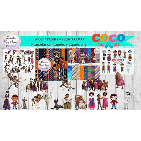 Fondos / Papeles Y Clipart Coco  Kit Imprimible