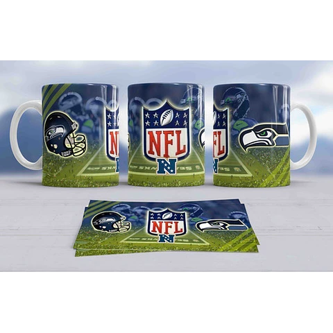 Plantillas Sublimación Tazas - Nfl Fútbol Americano