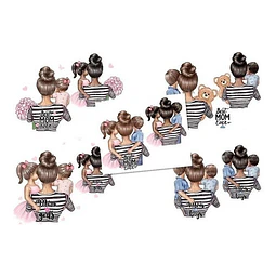 Cliparts Png Digitales Dia De La Madre Hija Hijo Hijas Hijos