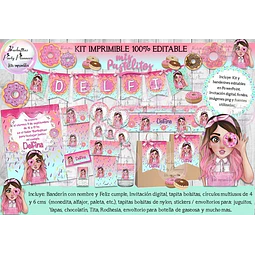 Kit Imprimible Candy Bar Mis Pastelitos 100% Editable
