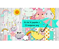 Cliparts Y Papeles Lluvia De Amor Mod. 3  Kit Imprimible