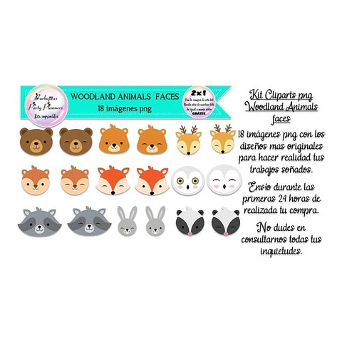 Cliparts Woodland Animals Faces Caritas Animales Del Bosque