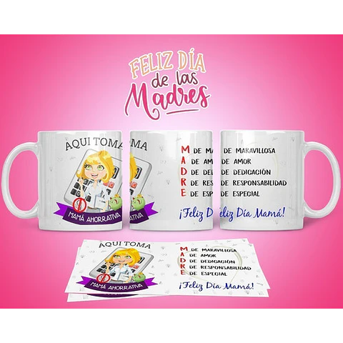 Diseños Plantillas Para Tazas Día De La Madre Sublimación M3