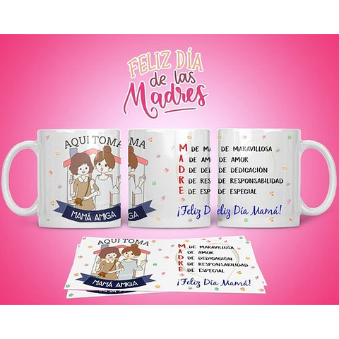 Diseños Plantillas Para Tazas Día De La Madre Sublimación M3