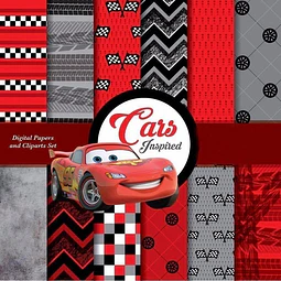 Kit Imprimible Cars Inspired 9 Imagenes 12 Fondos