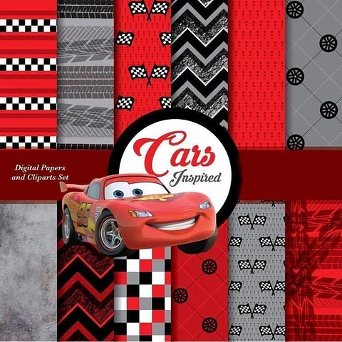 Kit Imprimible Cars Inspired 9 Imagenes 12 Fondos