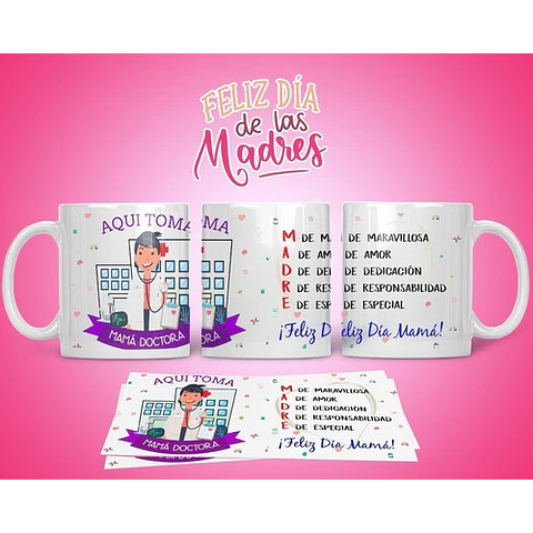 Diseños Plantillas Para Tazas Día De La Madre Sublimación M3
