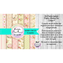 Papeles Digitales Fondos Shabby Chic Rosa Y Verde Agua E9