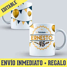 Kit Diseños Plantillas Tazas Feliz Cumpleaños Sublimación M2