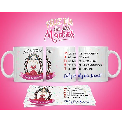 Diseños Plantillas Para Tazas Día De La Madre Sublimación M3