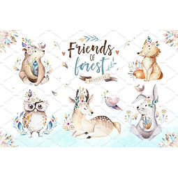 Cliparts Png Animales Del Bosque Acuarela Watercolor Pa21