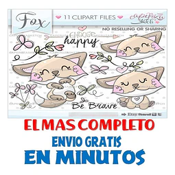 Pack Imágenes Hd Clipart Tierna Zorrita Amorosa Caperuza