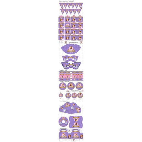 Kit Imprimible Princesita Sofia Editable