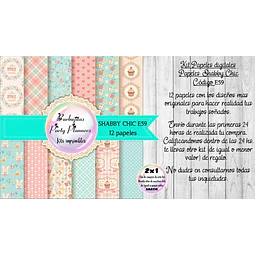 Papeles Digitales Fondos Shabby Chic Rosa Celeste E59