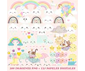 Colección Lluvia De Amor Clipart Png + Papeles Digitales