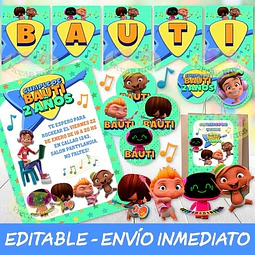 Kit Imprimible Mini Beat Power Rockers Editable Candy Bar