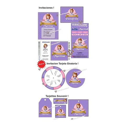 Kit Imprimible Princesita Sofia Editable