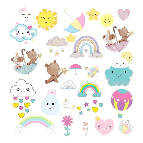 Colección Lluvia De Amor Clipart Png + Papeles Digitales