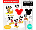 Kit Imprimible Letras 3d Editables Mickey Mouse