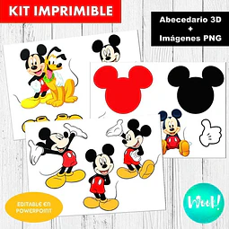 Kit Imprimible Letras 3d Editables Mickey Mouse