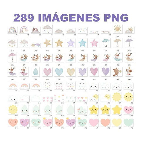 Colección Lluvia De Amor Clipart Png + Papeles Digitales