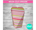 Kit Imprimible Molde Caja Corazón Editable + Papel Digital